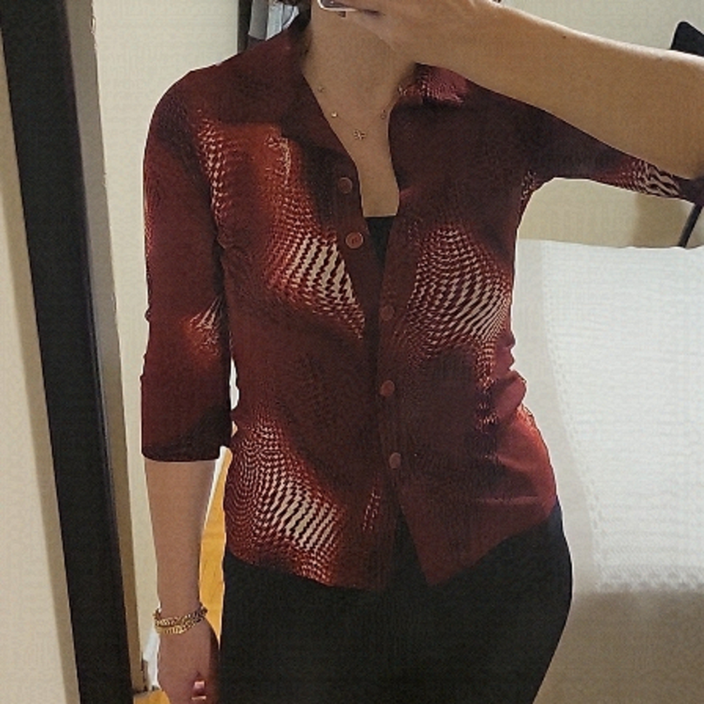 VINTAGE Strechy Button-down Shirt US S